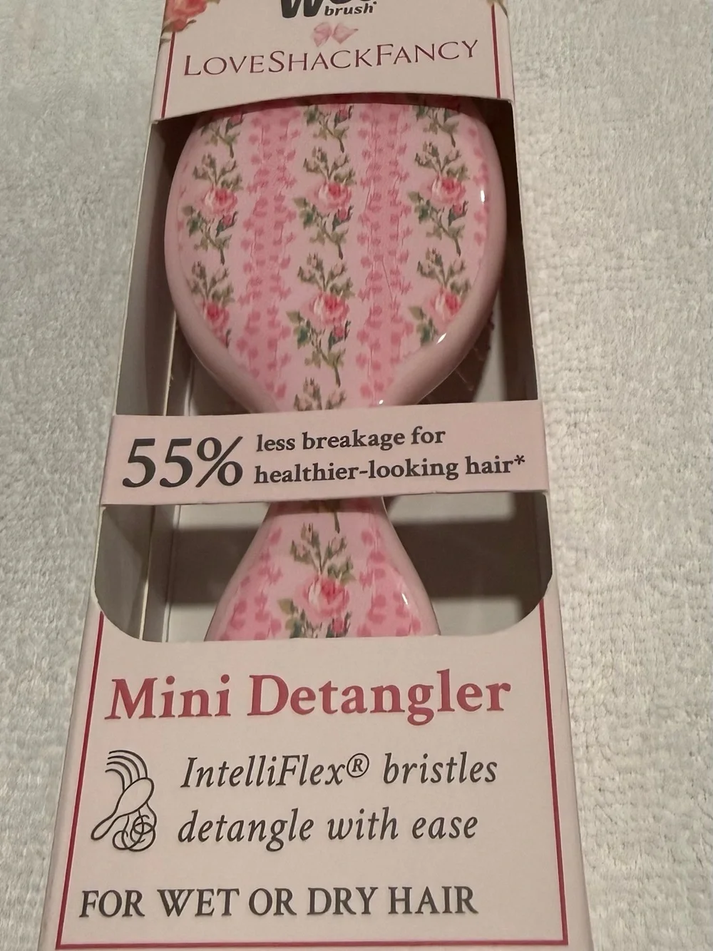 LoveShackFancy Pink Mini Detangler Brush